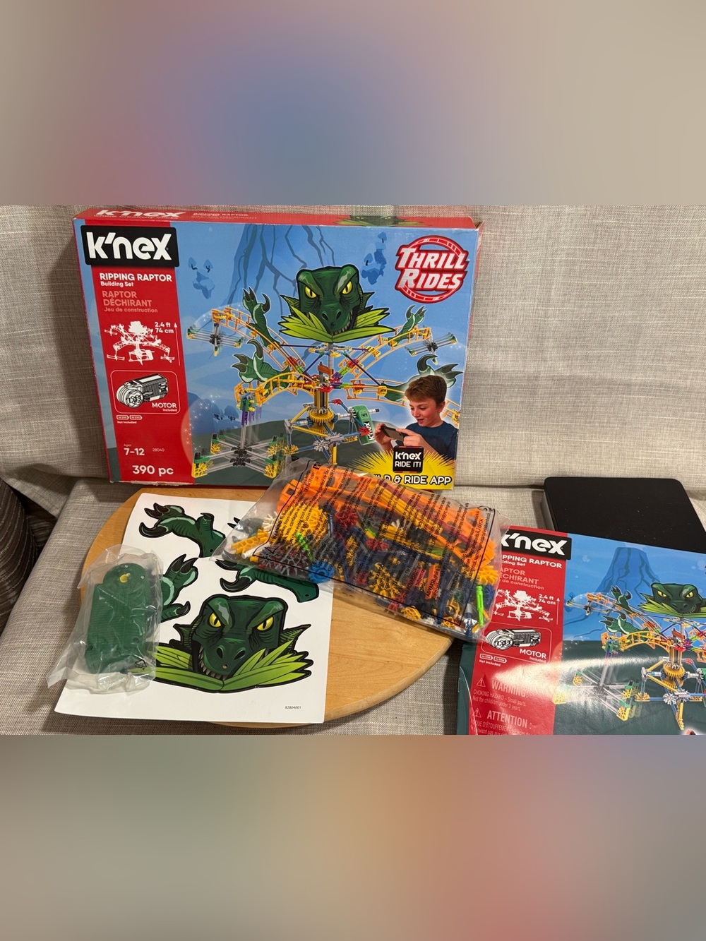 NOB- K'NEX 28040 Thrill Rides, Ripping Raptor Building Set Toy, 390 Pieces